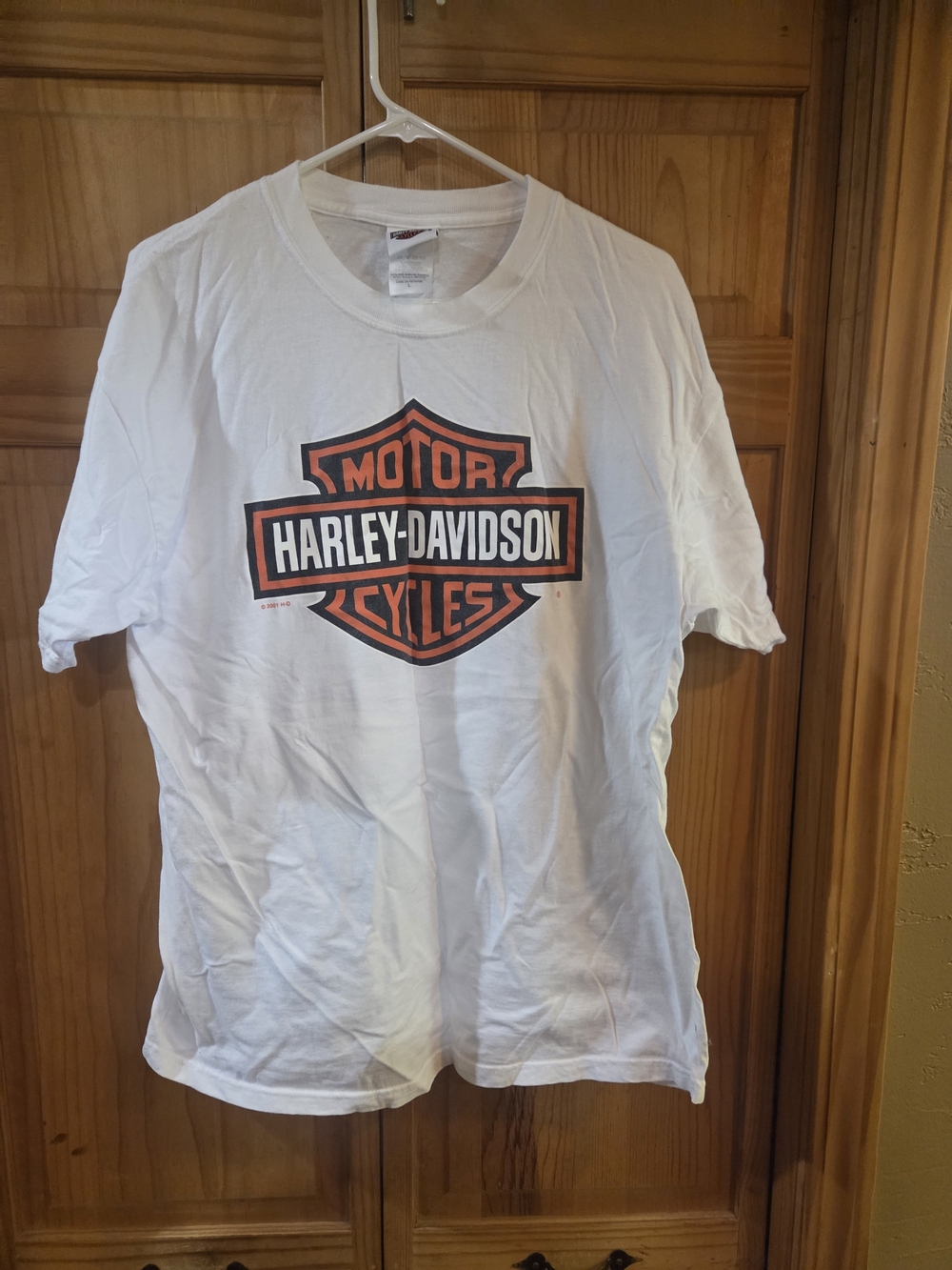 Harley-Davidson White Short Sleeve Tee with Orange & Black Logo